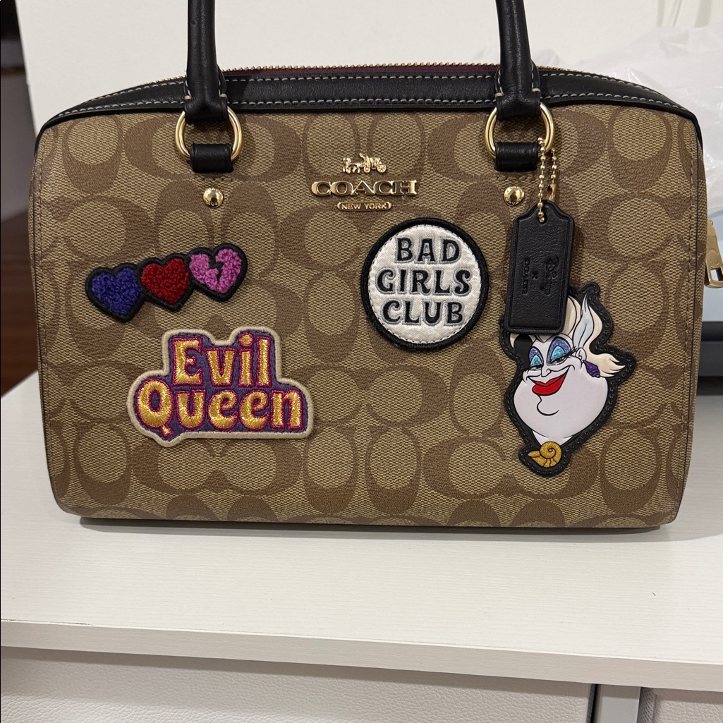 Coach Tan Satchel With Fun Patches